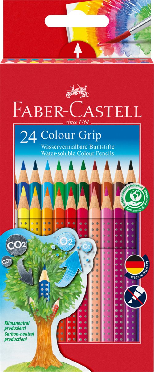 Faber Castell, Grip 2001 Akvarel Farveblyanter, 24 stk.